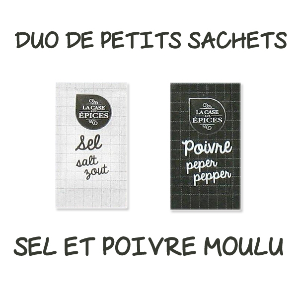 Duo De Petits Sachets De Sel Et Poivre Moulu Sel Et De Poivre Moulu La Case A Epices Lot De 2 Petits Sachets