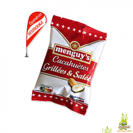 Destockage Sachet de Cacahuètes grillées à sec 40 g Menguy's